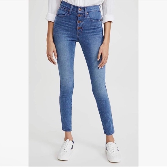 Madewell 10 Inch High Rise Crop Jeans Button size 25 - Picture 1 of 5